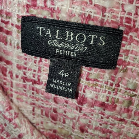 TALBOTS Pink Tweed Dress 4P - Picture 5 of 6